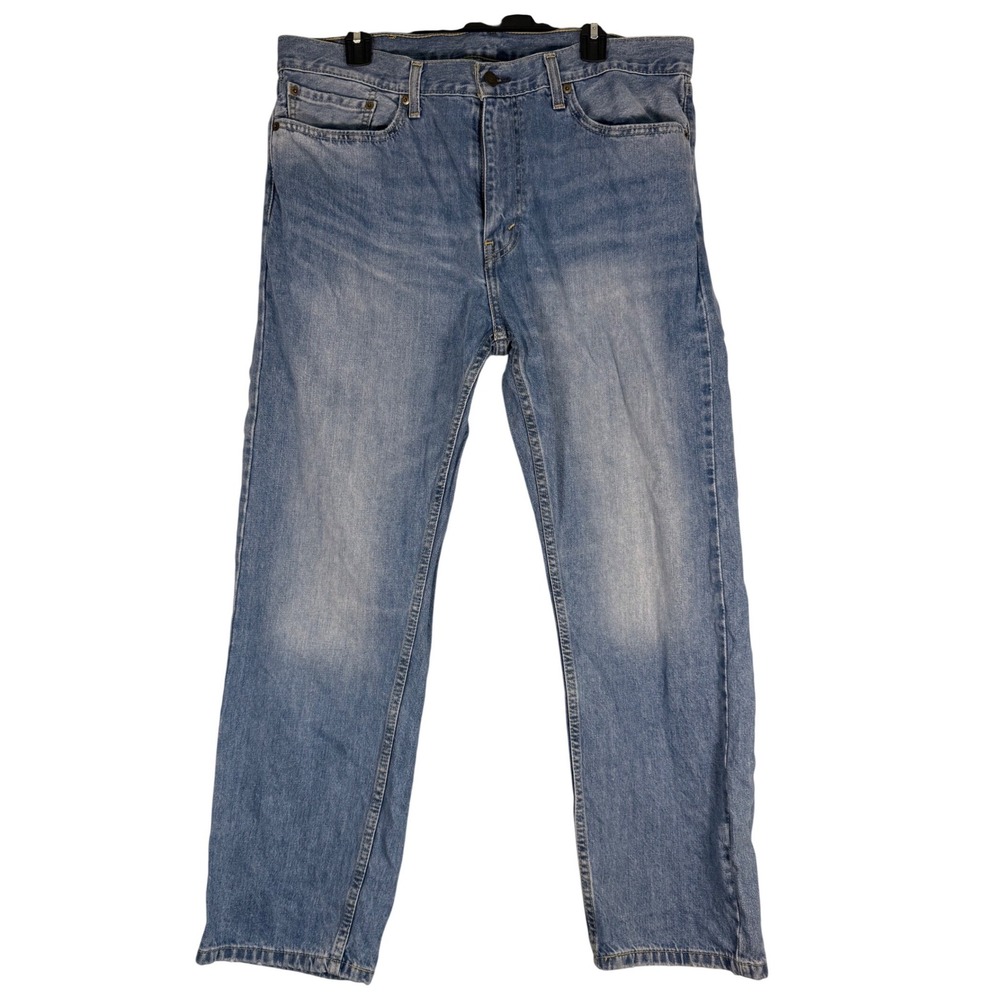 Levis 505 y2K Regular Fit Straight Leg Jeans Light Wash Blue 38x29 Mens Denim